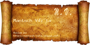 Mantsch Véta névjegykártya